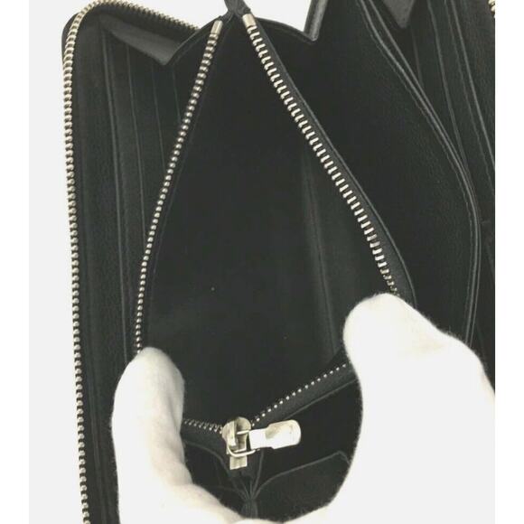 Black LV Louis Vuitton Portefeuille Lockme Leather Zip Around Long Wallet - Picture 6 of 8